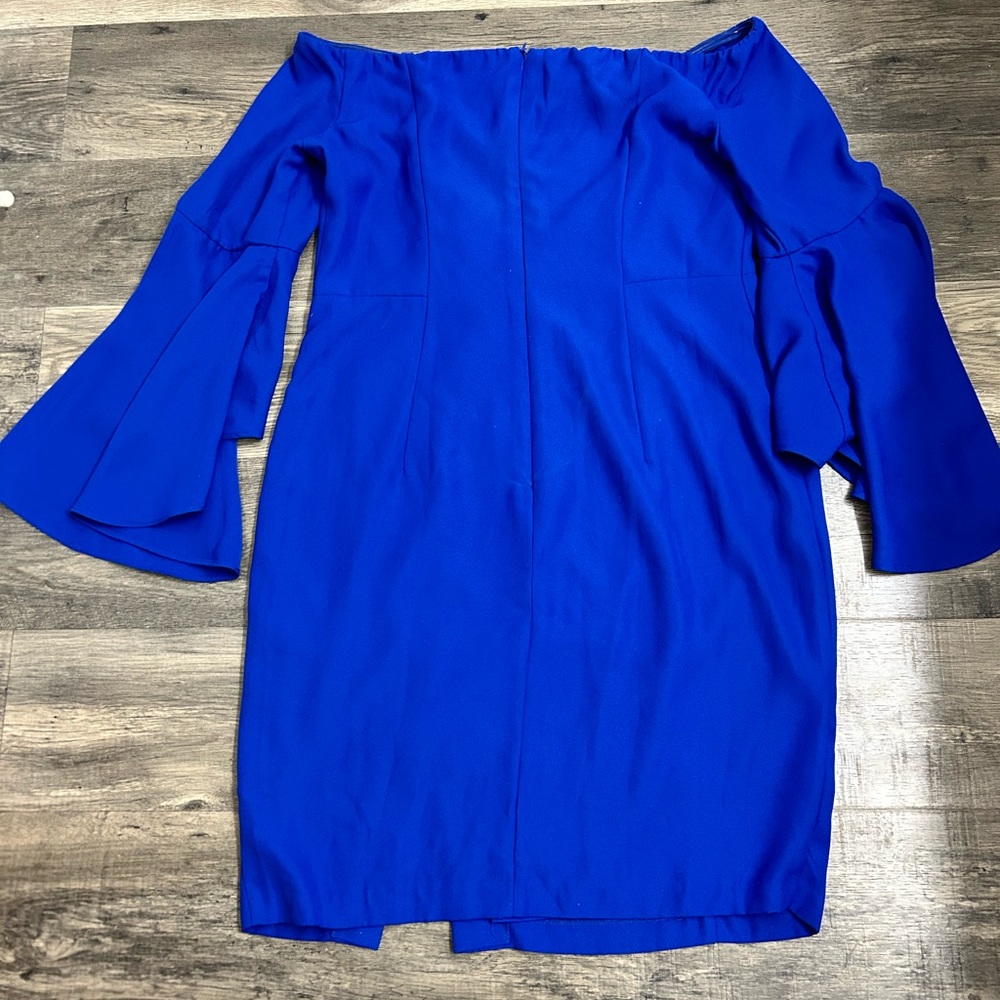 Elegant Blue Off-Shoulder Dress